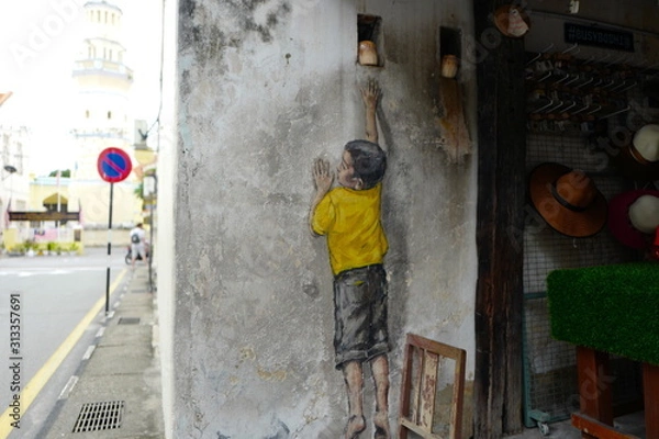 Fototapeta マレーシア 街 日常 空 ストリート