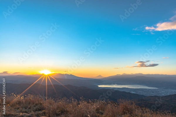 Obraz 【秋】高ボッチ高原の朝焼け