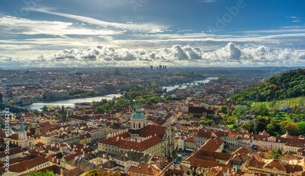 Fototapeta Autumn view of the historical part of Prague