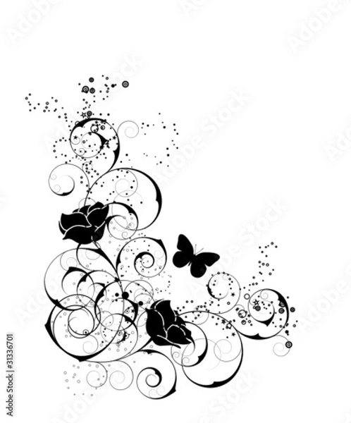 Obraz coin floral roses