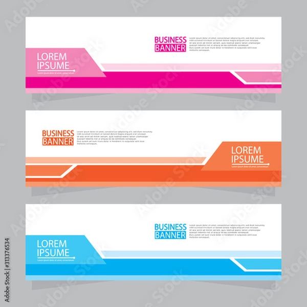 Obraz Vector abstract design web banner template. Web Design Elements - Header Design. Abstract geometric web banner template on grey background.Modern banner.  W