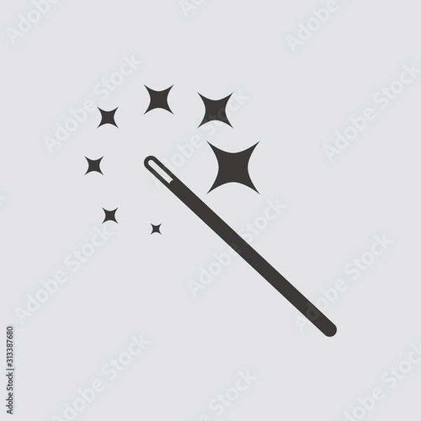 Fototapeta Magic wand icon isolated of flat style. Vector illustration.