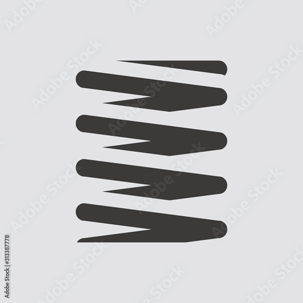 Fototapeta metal spring icon isolated of flat style. Vector illustration.