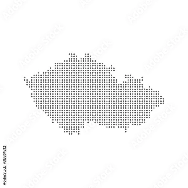 Fototapeta Dotted polka dot particle map of Czech Republic