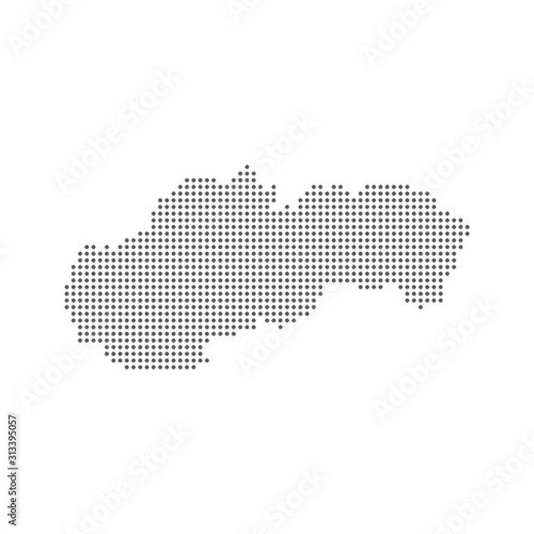 Fototapeta Dotted pixel dot particle map of Slovakia. Vector eps10