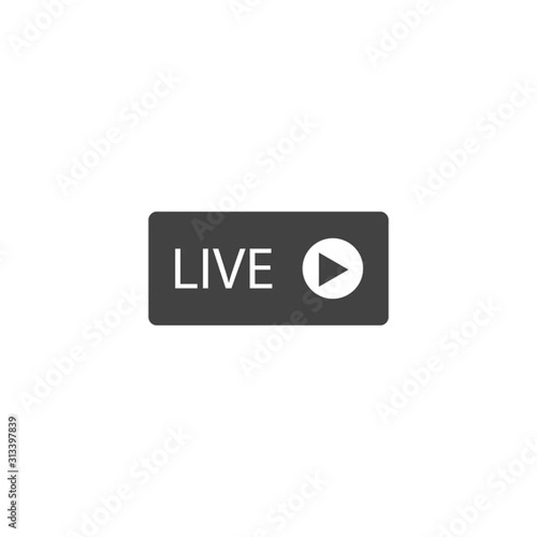 Fototapeta Video stream vector icon on a white background.