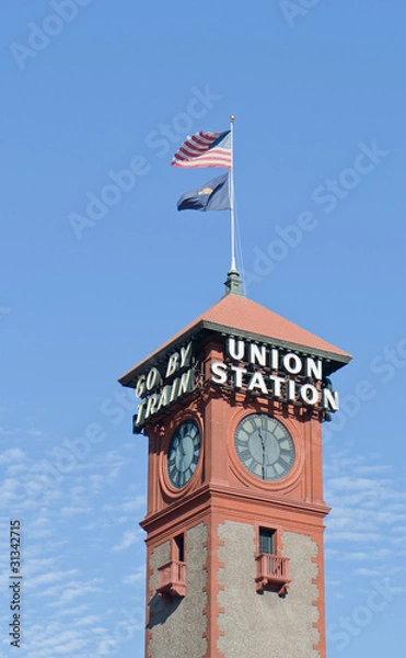 Obraz Portland Oregon Union square trainstation tower
