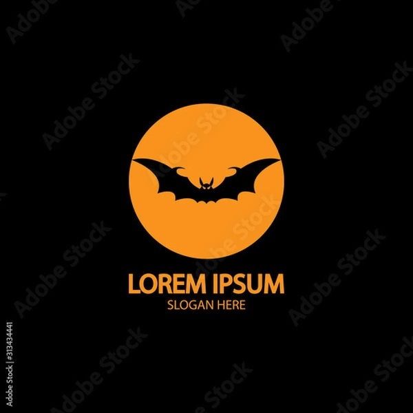 Fototapeta bat vector icon logo template