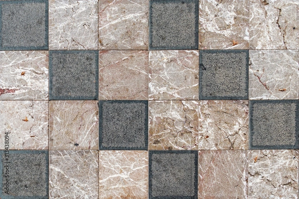 Obraz Geometric checkered style floor with marble tiles