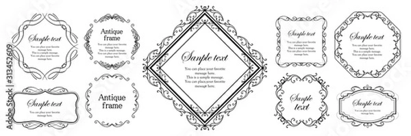 Fototapeta フレーム素材　アンティーク　ビンテージ　ガーリー　ウエディング　ラグジュアリー　高級感　豪華