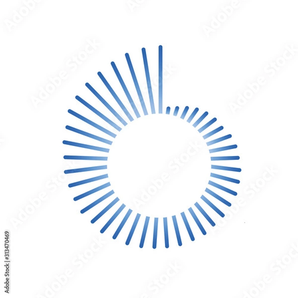 Obraz Colorful Geometric Spiral twirl shape design. staircase abstract design. Stock vector illustration isolated on white background.