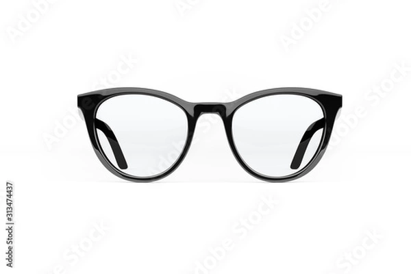 Obraz Eyeglasses on white background. Front view.
