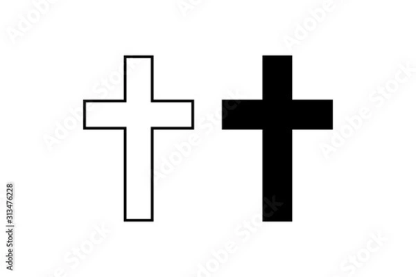 Fototapeta Set of Christian Holy cross vector isolated on white background