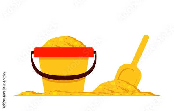 Fototapeta wiadro z piaskiem w piasku