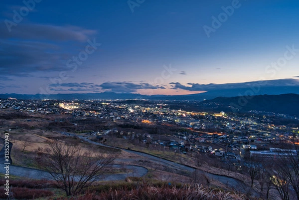 Obraz 長野県　飯綱山公園からの夜景