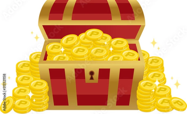 Obraz 宝箱の中の金貨