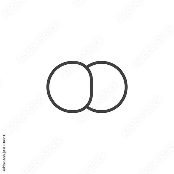 Obraz Molecular oxygen structure line icon. linear style sign for mobile concept and web design. O2 chemical formula outline vector icon. Symbol, logo illustration. Vector graphics