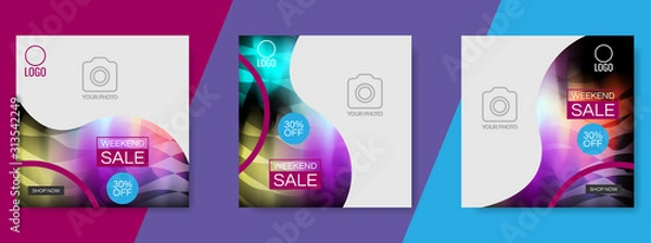 Fototapeta social media post template collection