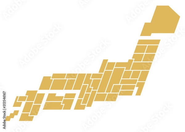 Fototapeta 日本地図・都道府県別