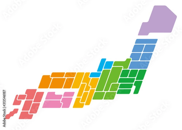 Fototapeta 日本地図・エリア別