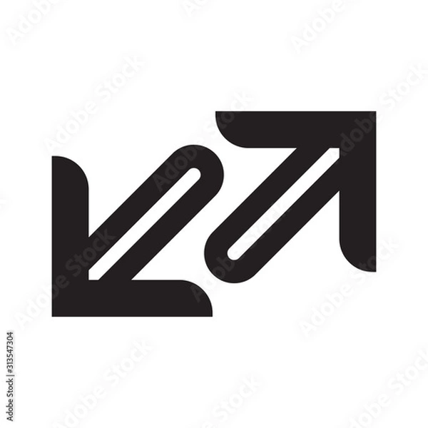 Fototapeta Arrow for full screen icon or symbol. Vector illustration.