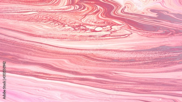 Fototapeta Pink Acrylic Pour Color Liquid marble abstract surfaces Design.