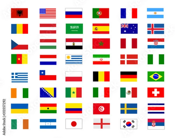 Fototapeta colored flags vector illustration design