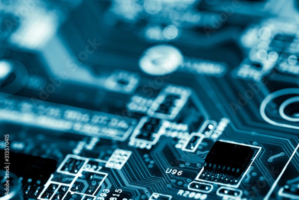 Fototapeta Abstract,close up of Mainboard Electronic computer background. (logic board,cpu motherboard,Main board,system board,mobo)