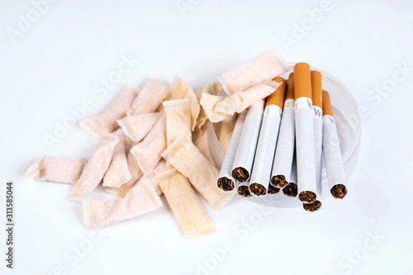 Fototapeta the choice of nicotine between snus and cigarettes