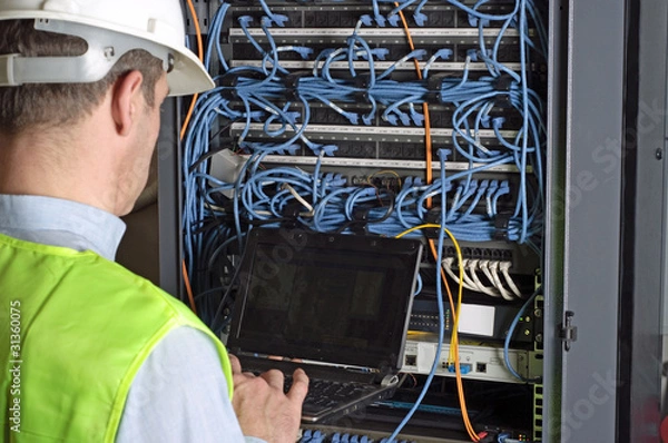 Obraz Server and wires during check-up