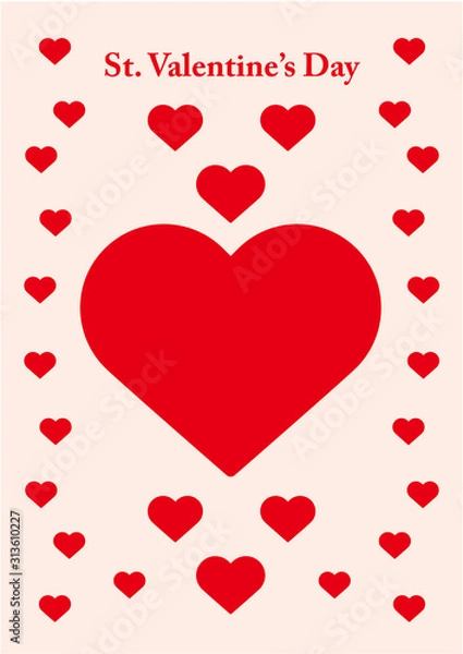 Obraz バレンタインハートメッセージカード15