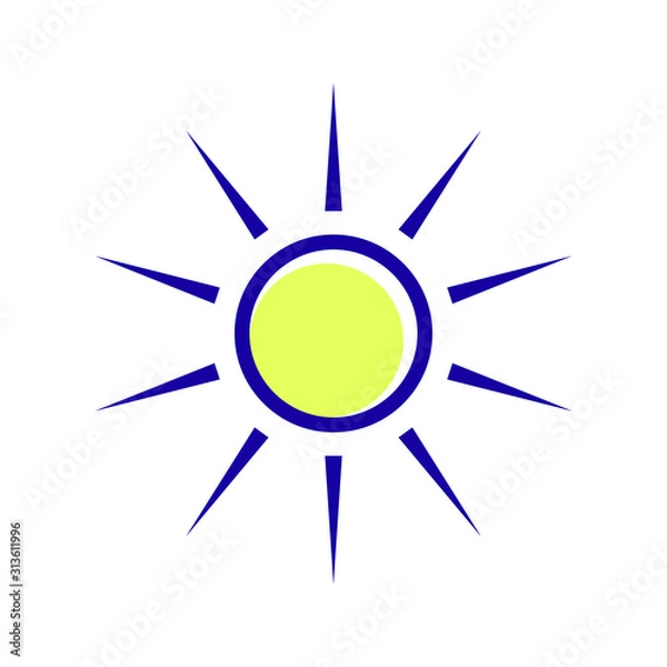Fototapeta Sun icon vector in simple design