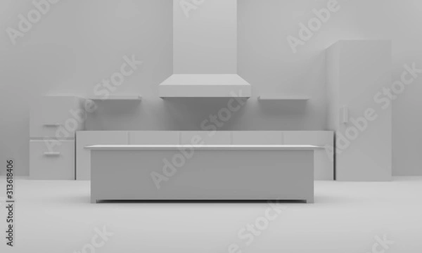 Obraz  Kitchen Room of The Background., 3d Rendering.