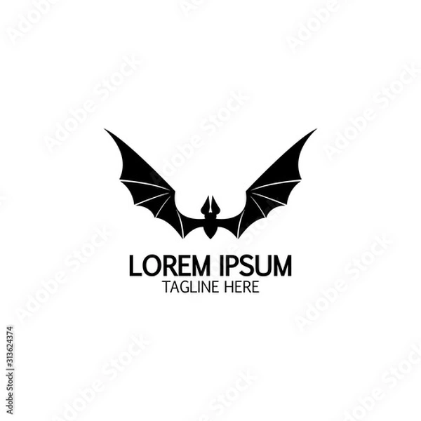 Fototapeta bat vector icon logo template