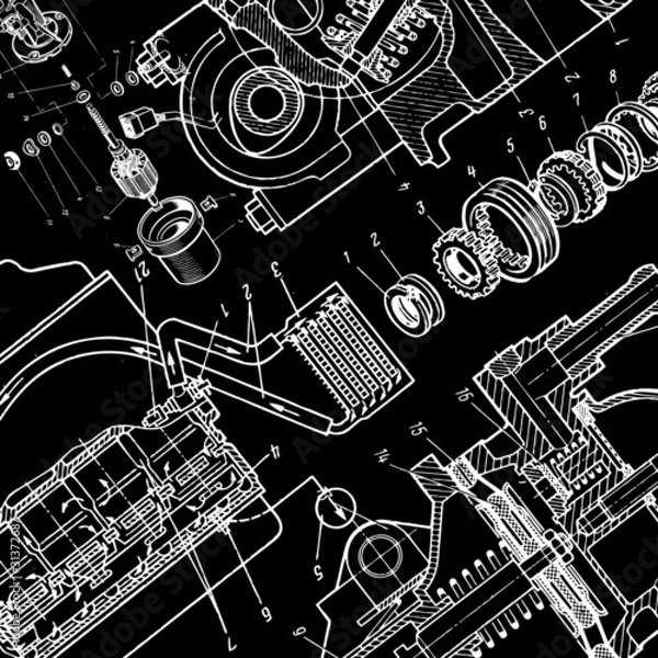 Obraz rysunek techniczny