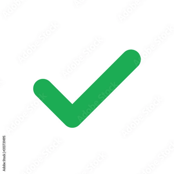 Fototapeta Checkmark tick green icon. Approval check mark 