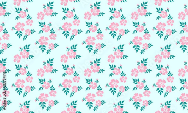 Fototapeta Antique valentine floral pattern Background, with romantic leaf and floral design.