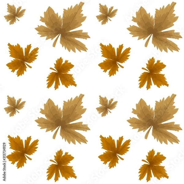 Obraz The vector seamless pattern. Cute maple leaves pattern. Vector for wallpaper, child apron, fabric, textile pattern. Endless print. Background illustration vector.