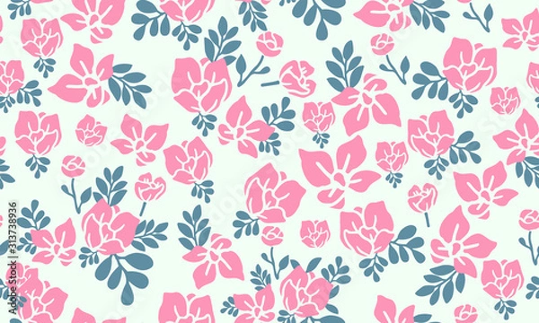 Fototapeta Valentine Flower pattern background, with elegant and seamless pink flower design.