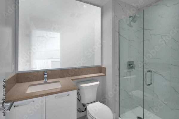 Fototapeta random bathroom in high-rise condo