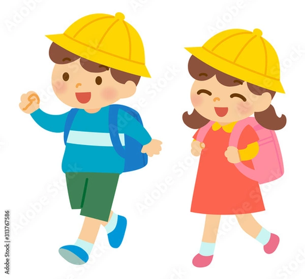 Fototapeta 小学生　通学　ランドセル