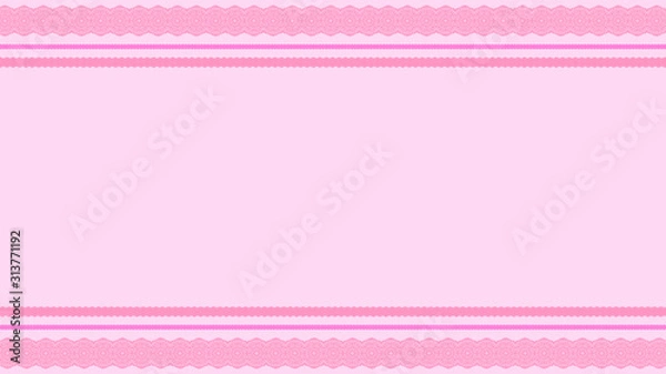 Fototapeta ピンクのレース柄背景イラスト