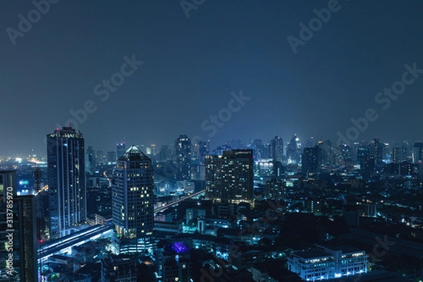 Obraz Nowoczesne miasto Bangkok nocą