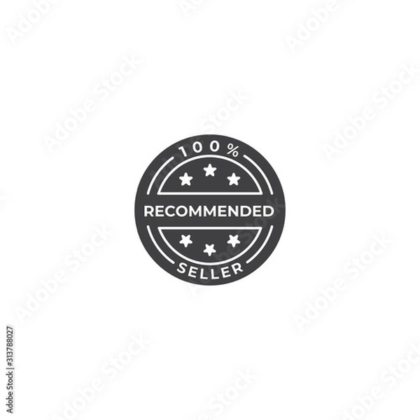 Fototapeta Trusted, recommended seller stamp. Vector logo icon template