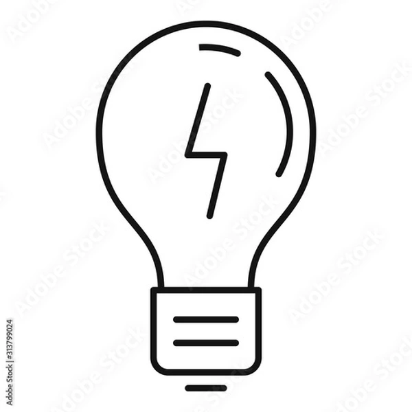 Fototapeta Quest energy bulb icon. Outline quest energy bulb vector icon for web design isolated on white background
