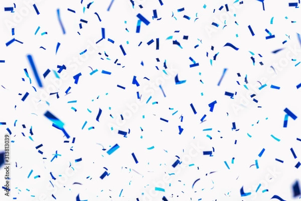Fototapeta Confetti at the party. Celebratory background for a birthday, carnival, anniversary, festival and other bright event. Party invitation