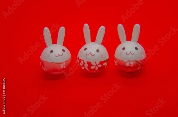 Fototapeta easter bunny and eggs