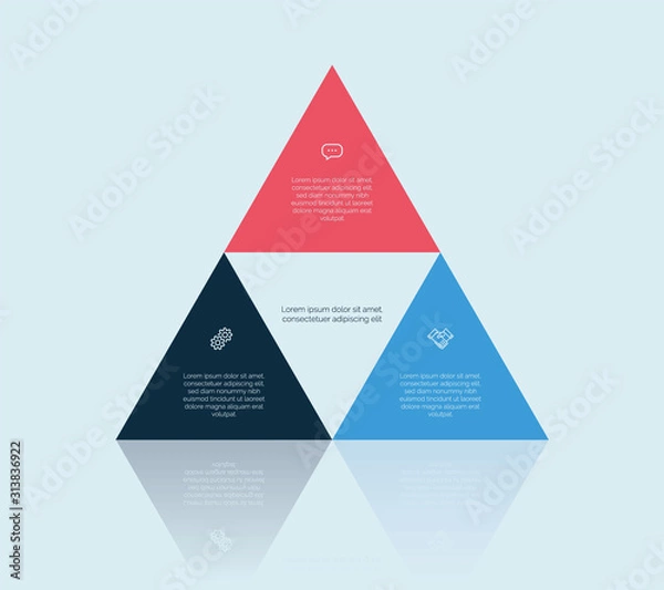 Obraz triangle diagram. Colorful vector design for workflow layout, diagram, number options