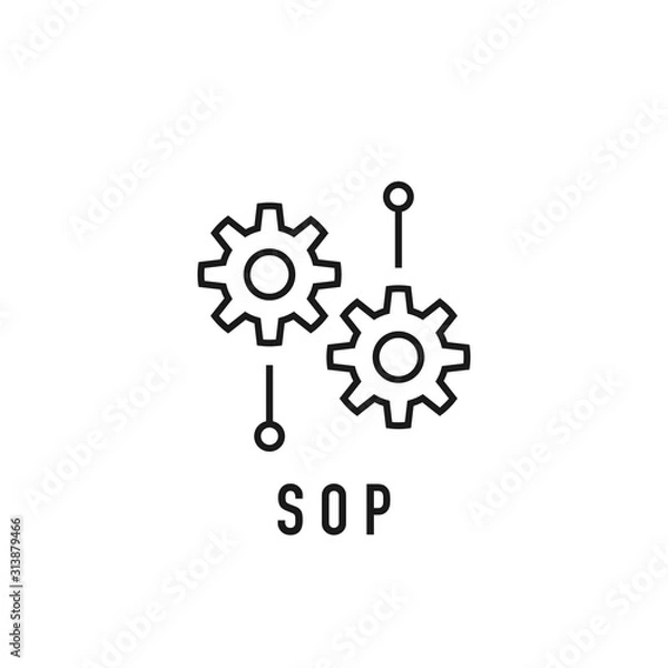 Obraz SOP, Standard Operating Procedure icon in line style