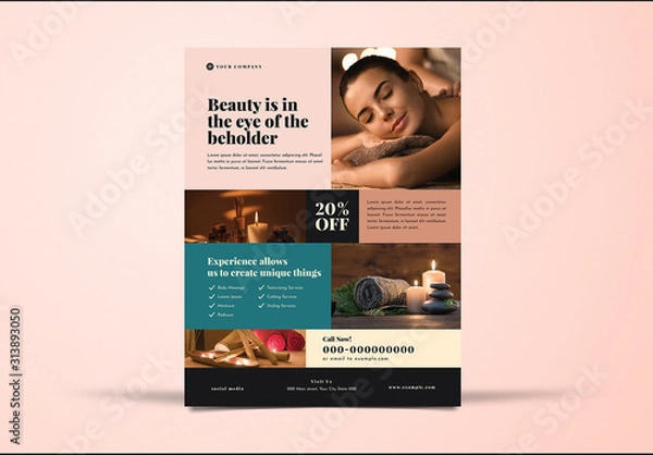 Obraz Układ ulotki Beauty Spa